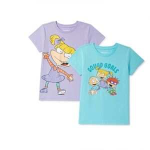 333. Nickelodeon Girls Short Sleeve Rugrats T-Shirts, 2-Pack